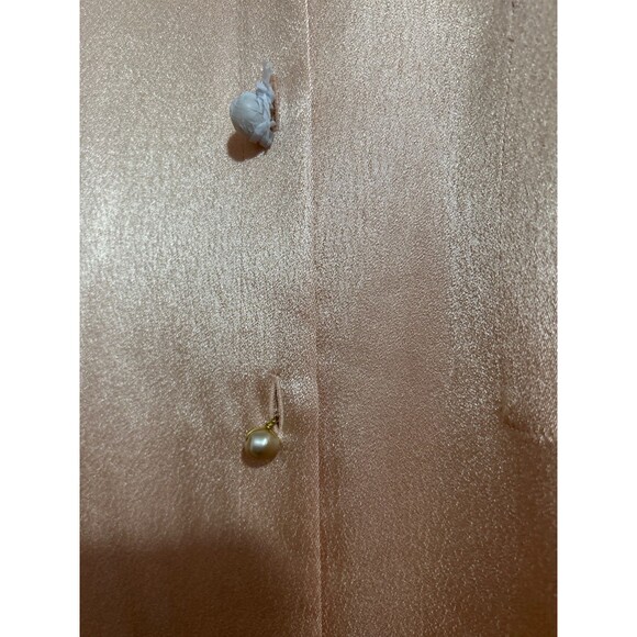 Vince Women’s Relaxed Band Collar Satin Button Up Shirt Size 3X NWT Peach Opal - Picture 3 of 8